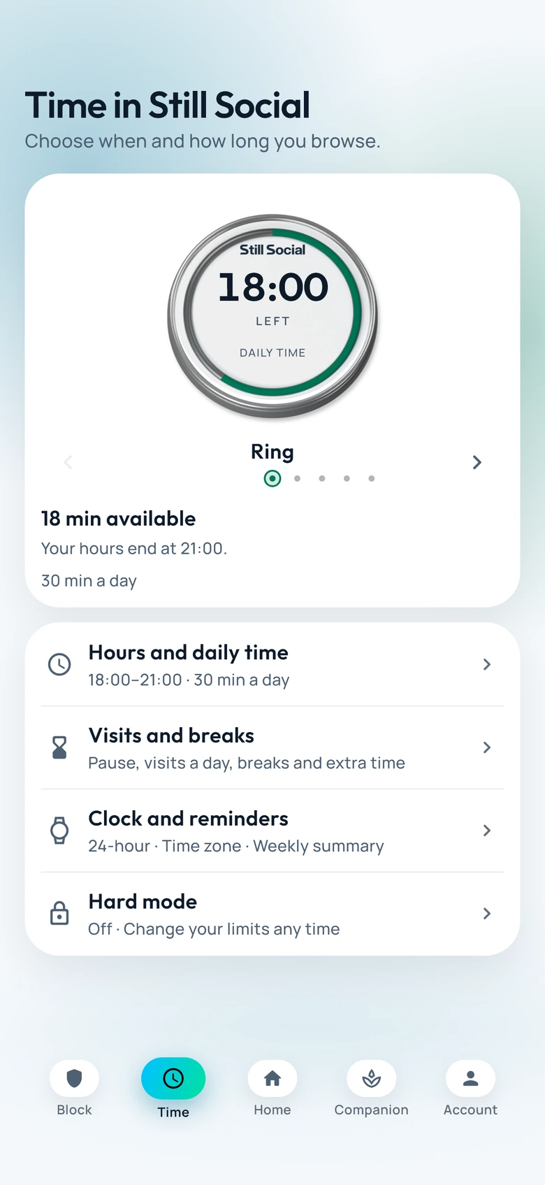 Still Social daily time screen